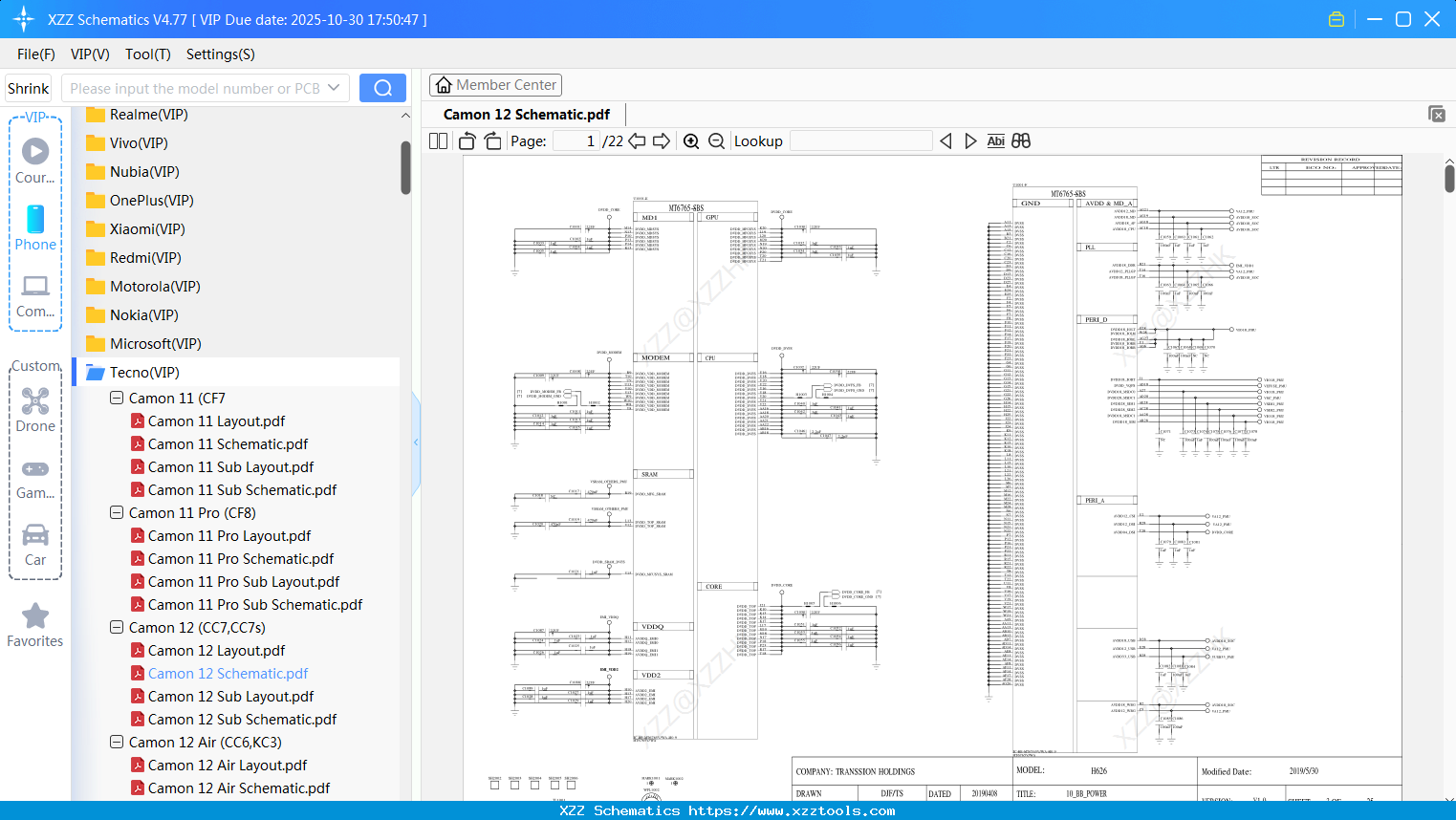 Tecno Camon 12 Schematic